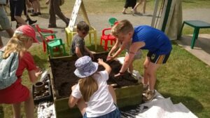Children excavating Royal Welsh Show